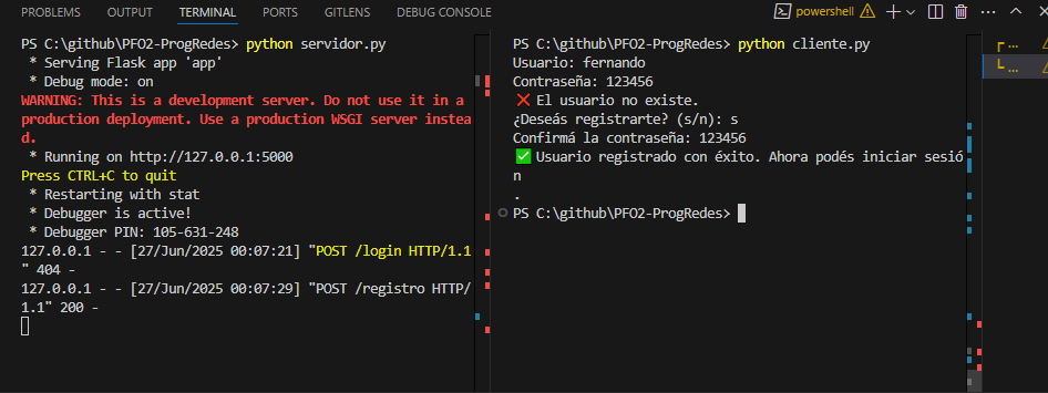 Usuario no registrado y acepto registrarme